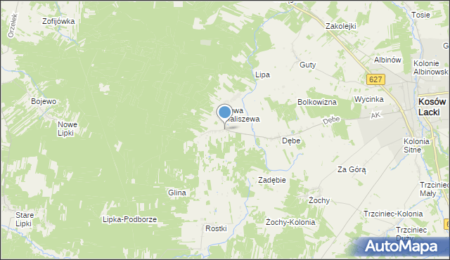mapa Stara Maliszewa, Stara Maliszewa na mapie Targeo